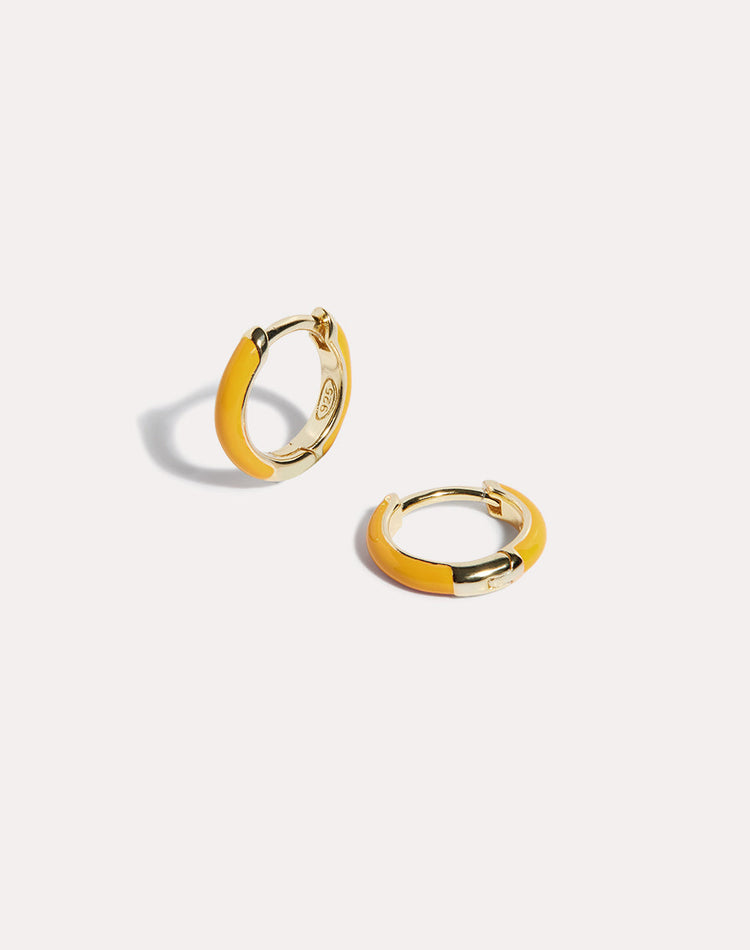 Mango Enamel Gold Hoop Earrings